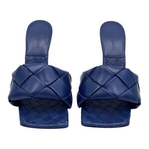 Bottega Veneta Intreccio Lido Sandals Mules in Blue 6 US 36.5 Eu